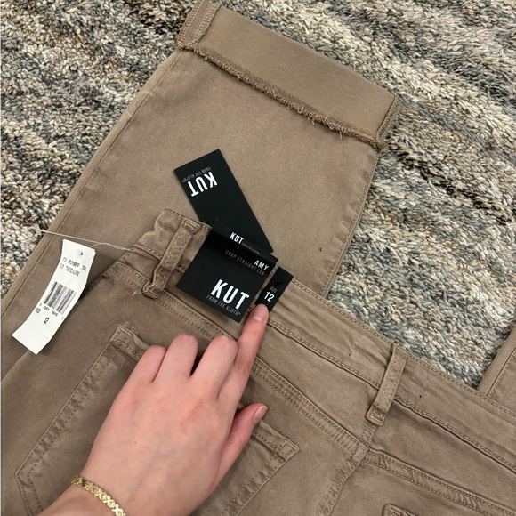 KUT From The Kloth Amy Cropped Straight Leg Jeans Sz 12 NWT | KUT Straight Jean- - Picture 14 of 14